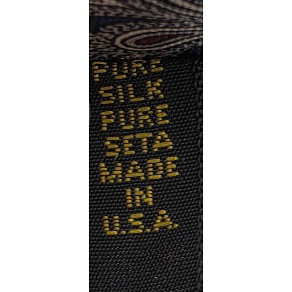 Vintage Marshall Fields Mens Silk Tie Paisley Print Blue Standard‎ Pointed - Picture 3 of 4